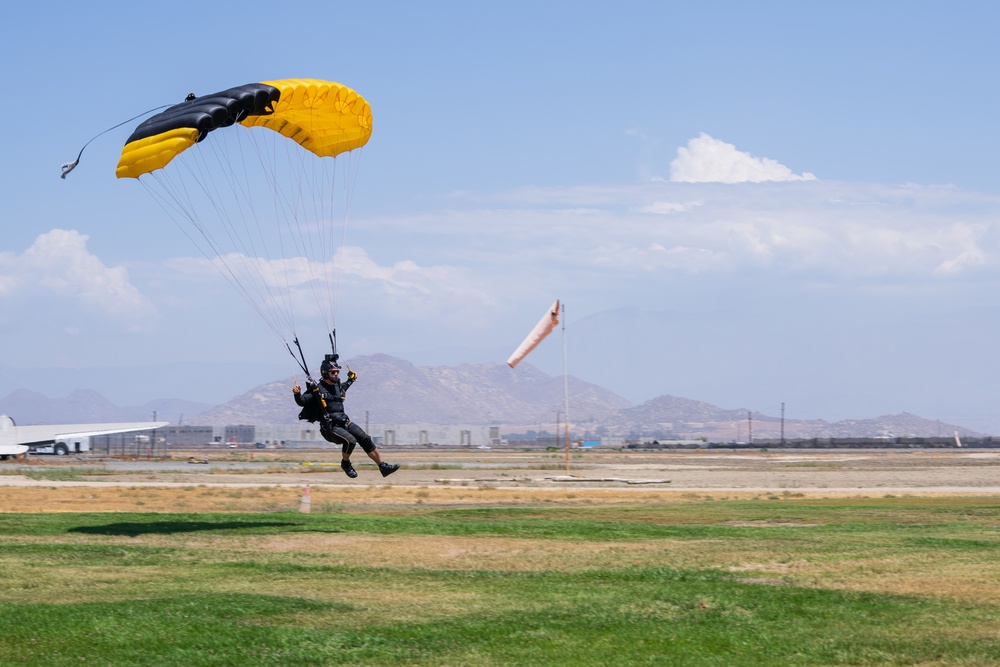 The U.S. Army Parachute Team skydives in southern California