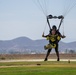 Soldier on U.S. Army Parachute Team takes actress Lucy Martin on tandem skydive