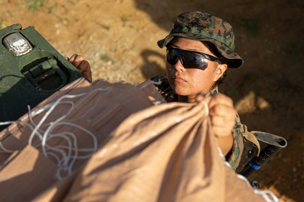 3rd LSB Engineer Support Platoon Marines build defensive positions