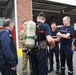 U.S Firefighters, 424th Air Base Squadron, train Belgian Firemen to intervene on an aircraft, Chièvres Air Base, 23 June 2022.