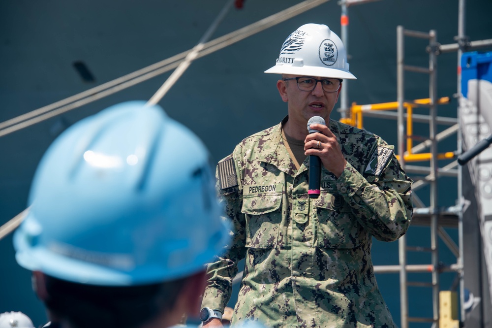 USS Carl Vinson (CVN 70) Holds All Hands Call