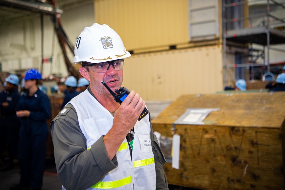 USS Carl Vinson (CVN 70) Sailors Work In-Port