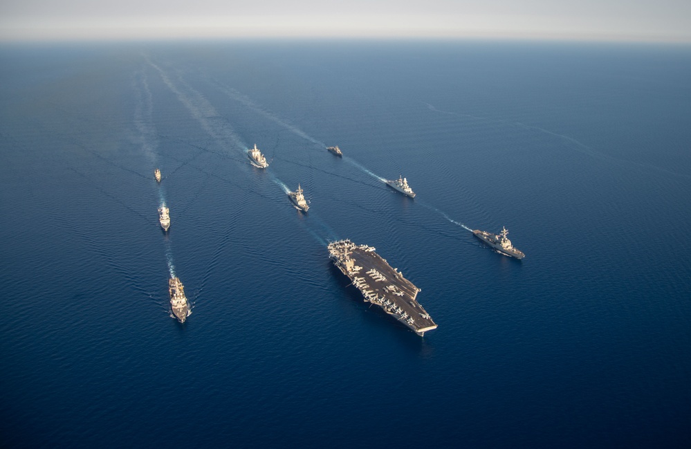 The Harry S. Truman Carrier Strike Group is on a scheduled deployment in the U.S. Naval Forces Europe area of operations, employed by U.S. Sixth Fleet to defend U.S., Allied and Partner interests.