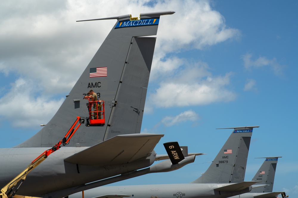 Maintainers replace coupler on KC-135 at MacDill