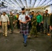 Royal Canadian Air Force Captain plays bagpipes aboard Abraham Lincoln during RIMPAC 2022