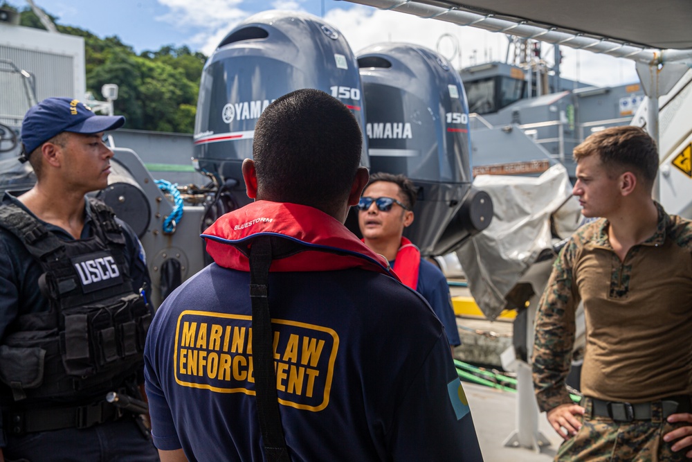 US Joint Forces and Palauan Law Enforcement practice Boarding Drills on the PSS Kedam | Task Force Koa Moana 22