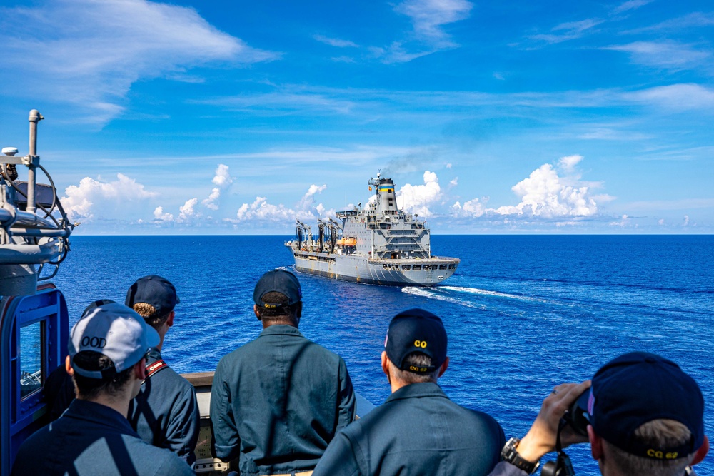 USS Chancellorsville Conducts a Replenishment-at-sea