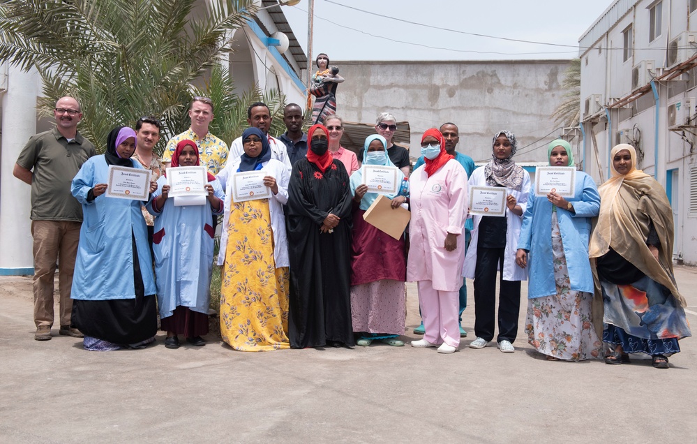 Camp Lemonnier Expeditionary Medical Facility partners with Civil Affairs to conduct Knowledge Exchange with Djiboutian nurses