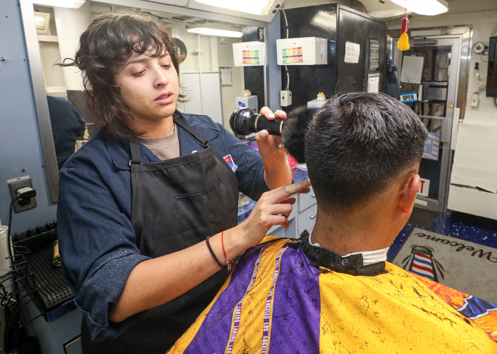 Retail Specialist Cuts Hair