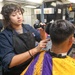 Retail Specialist Cuts Hair