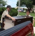 Scout provides a flag retirement box for 82nd Museum