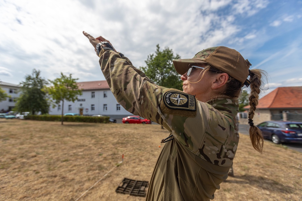 Col. Elizabeth Blanchford lines up a throw