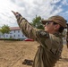 Col. Elizabeth Blanchford lines up a throw