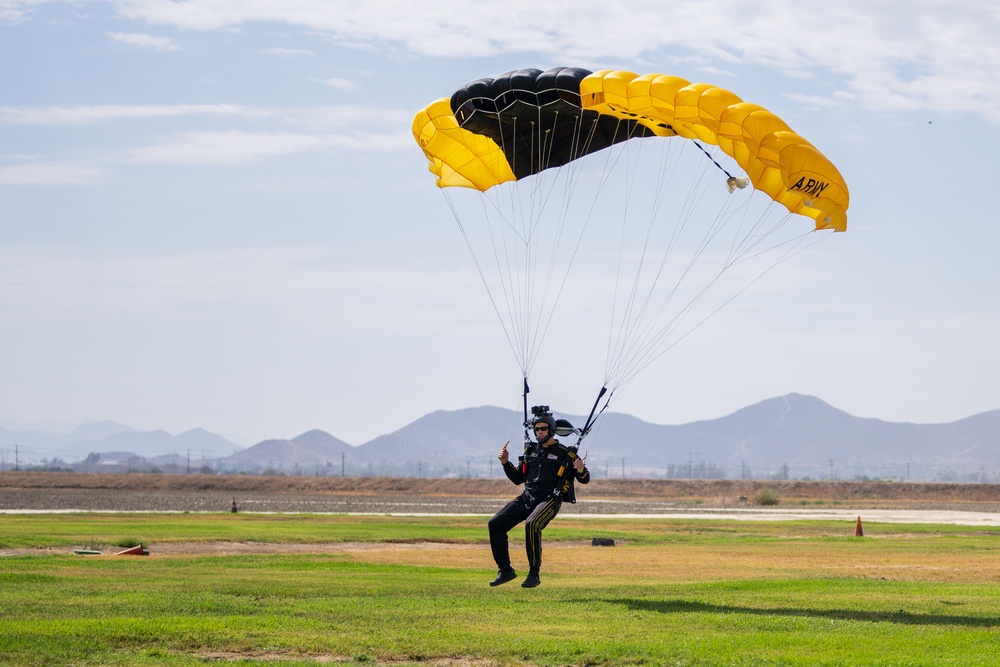 The U.S. Army Parachute Team celebrates community partners in southern California tandem event