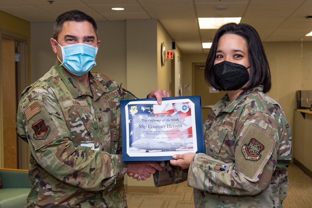 Dover leadership recognizes 436th AW top performer of the week