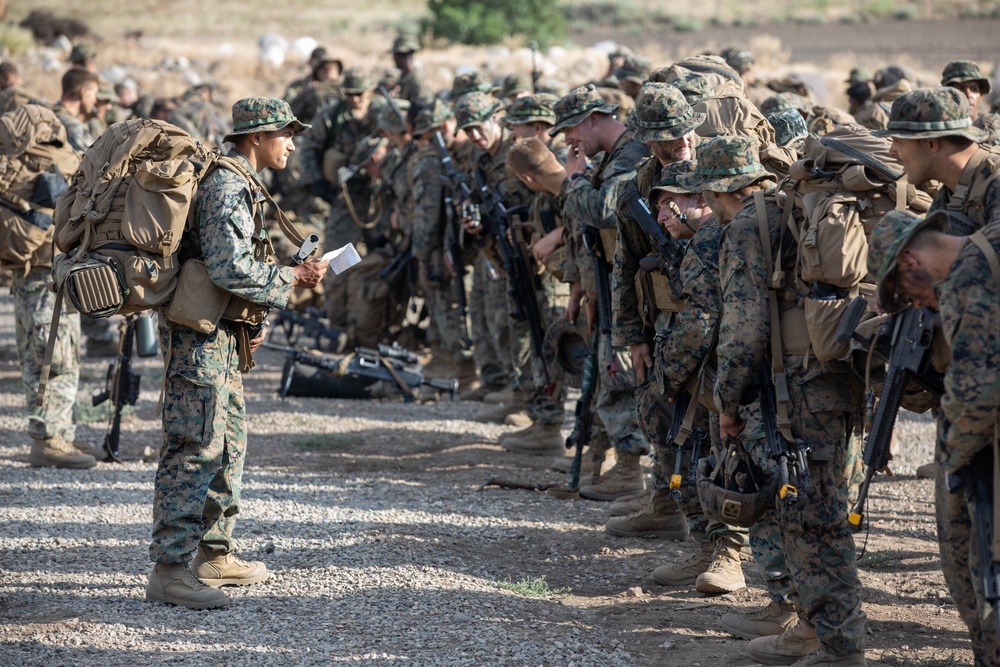 The Final Descent | U.S. Marines with 1st Battalion, 24th Marine Regiment finish Mountain Training Exercise 4-22 with a hike down the mountains at Mountain Warfare Training Center
