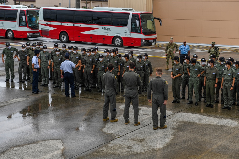 Air Cadets from the National Defense Academy of Japan tour aircraft assigned to the 36th and 459th Airlift Squadrons