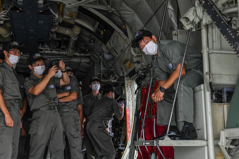 Air Cadets from the National Defense Academy of Japan tour aircraft assigned to the 36th and 459th Airlift Squadrons