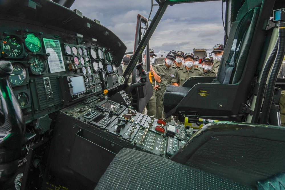 Air Cadets from the National Defense Academy of Japan tour aircraft assigned to the 36th and 459th Airlift Squadrons