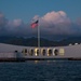 Sun sets on USS Arizona Memorial, Pearl Harbor during RIMPAC 2022