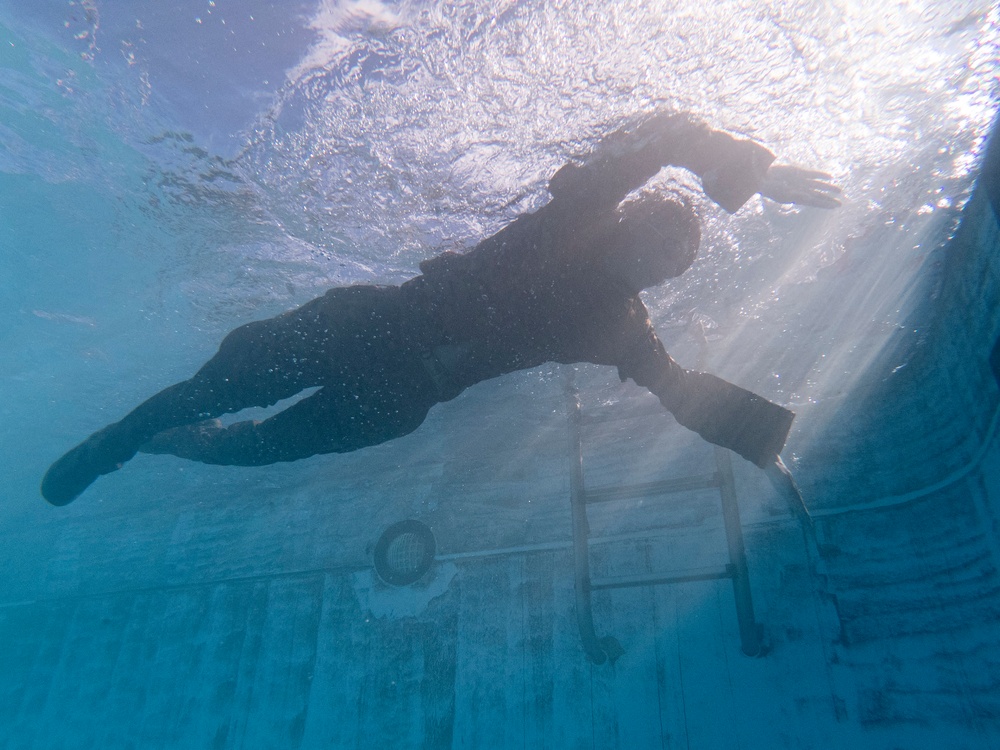 Marines complete one of the most difficult swim qualifications the Marine Corps offers