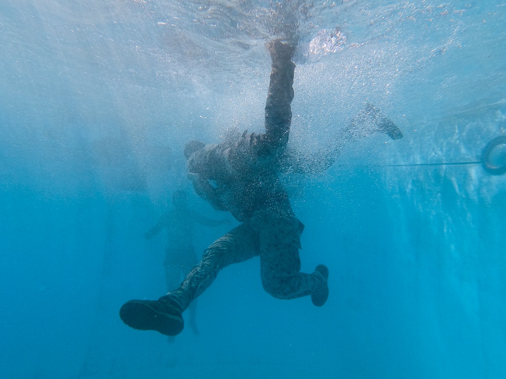 Marines complete one of the most difficult swim qualifications the Marine Corps offers