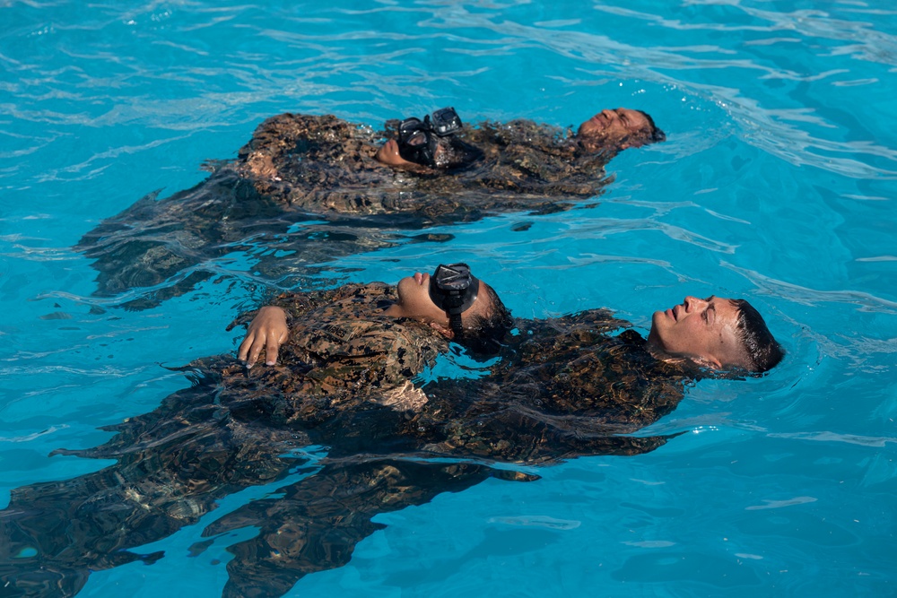 Marines complete one of the most difficult swim qualifications the Marine Corps offers