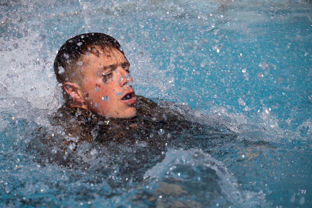 Marines complete one of the most difficult swim qualifications the Marine Corps offers