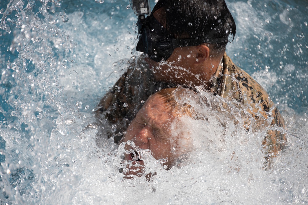 Marines complete one of the most difficult swim qualifications the Marine Corps offers