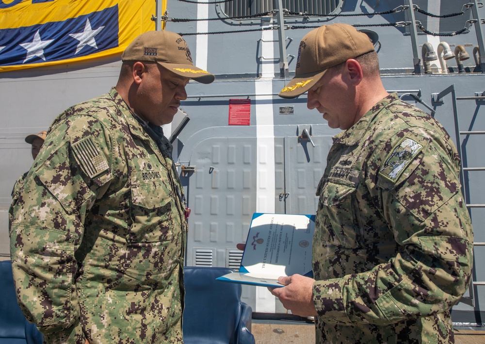 USS Dewey (DDG 105) Conducts Change of Command Ceremony