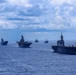 Ships Sail in Formation during RIMPAC 2022