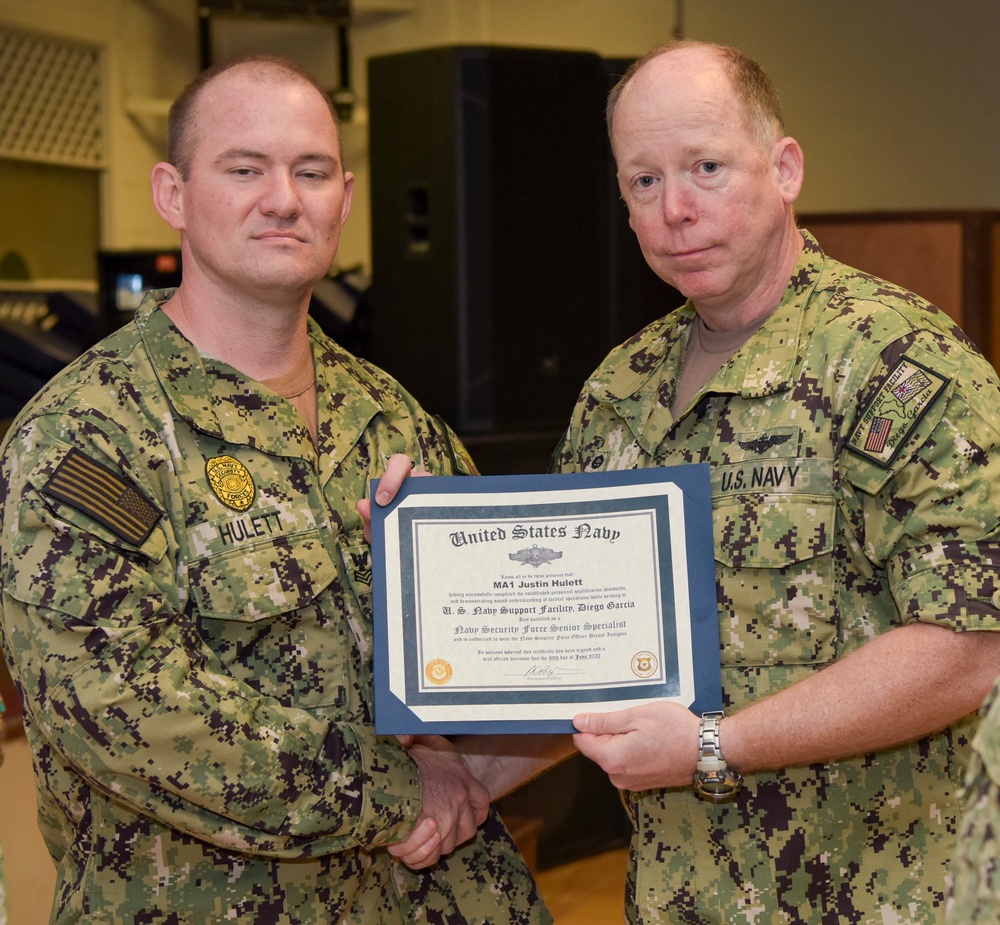 NSF Diego Garcia Awards at Quarters - July