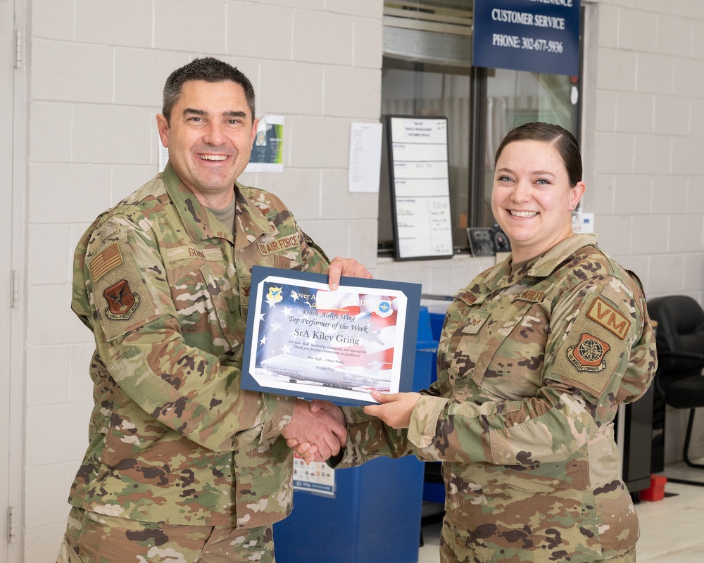 Dover AFB leadership recognizes top performer