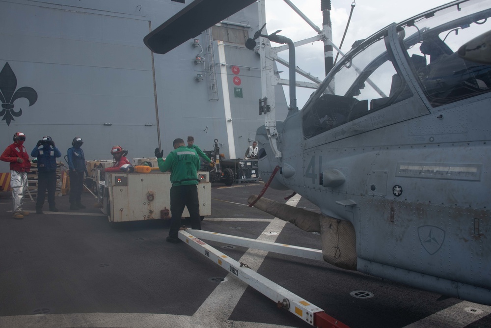 Helicopter Maintenance Aboard USS New Orleans July 28, 2022