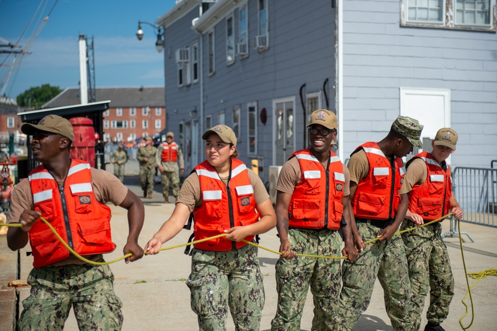 USS Constitution Sailors Conduct Line Handling