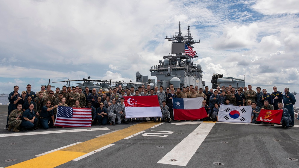 Multinational Partners Pose for Photo During RIMPAC 2022