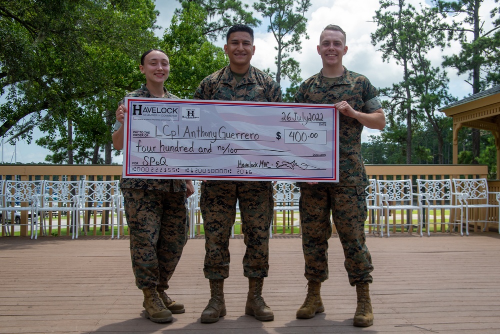 Havelock MAC honors the Service Person of the Quarter