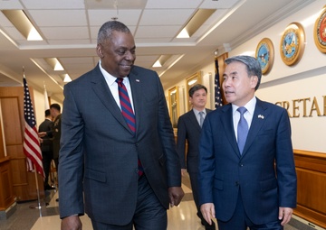 Defense Secretary Austin Hosts Bilateral Talks with South Korean Counterpart