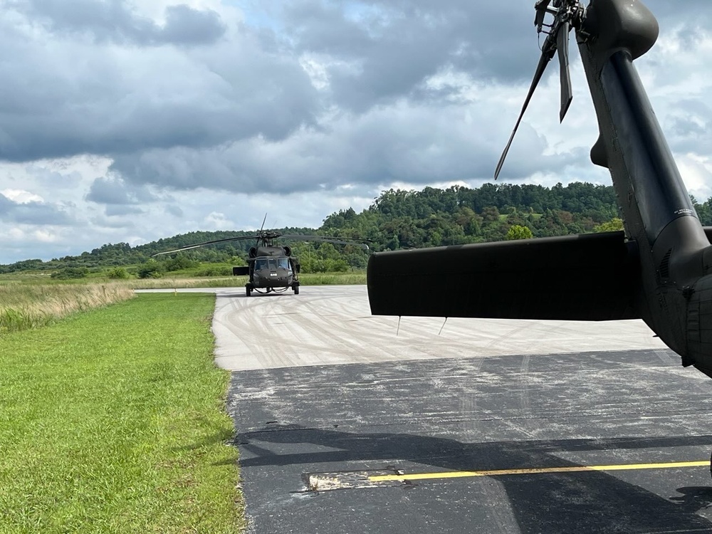W.Va. Guard aviation team performs rescue operations for a dozen Kentuckians during initial response to severe flooding