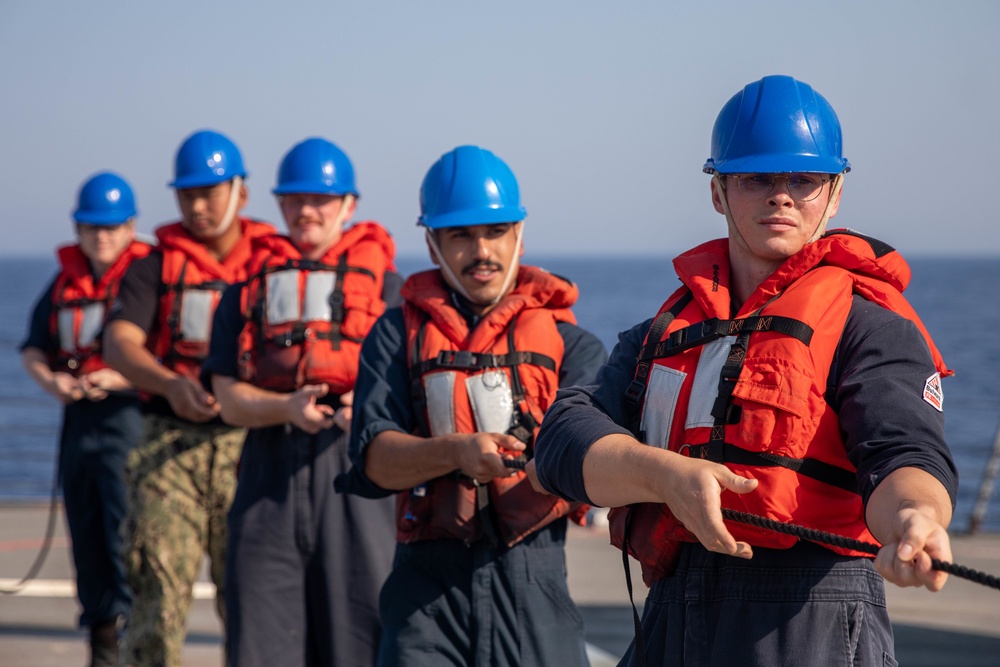 The USS Bainbridge is on a scheduled deployment in the U.S. Naval Forces Europe area of operations, employed by U.S. Sixth Fleet to defend U.S., Allied and Partner interests.