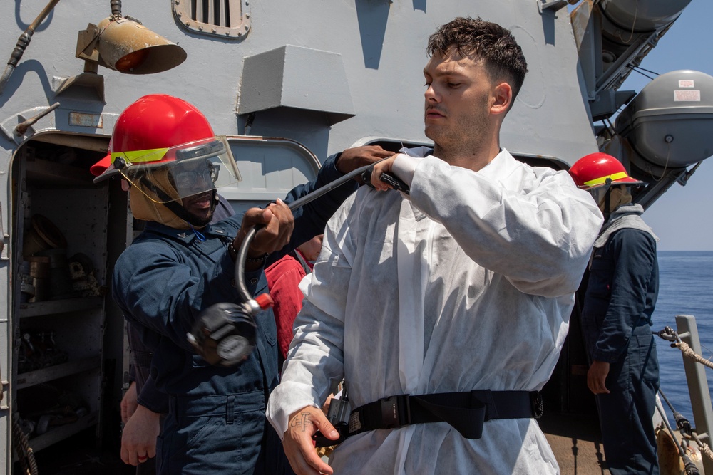 The USS Bainbridge is on a scheduled deployment in the U.S. Naval Forces Europe area of operations, employed by U.S. Sixth Fleet to defend U.S., Allied and Partner interests.