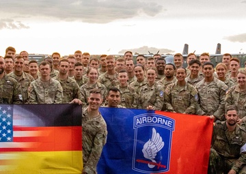 Sky Soldiers team up with German Paratroopers for rare water jump opportunity