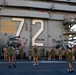 Black Knights of VMFA 314 exercise on the flight deck of Abraham Lincoln