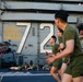 Black Knights of VMFA 314 exercise on the flight deck of Abraham Lincoln