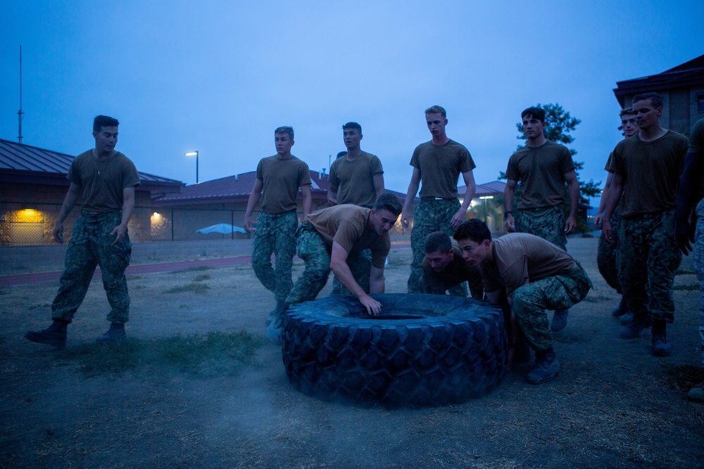 U.S. Naval Academy midshipmen take on U.S. Marine Corps Training