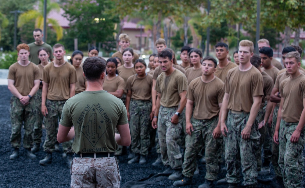 U.S. Naval Academy midshipmen take on U.S. Marine Corps Training