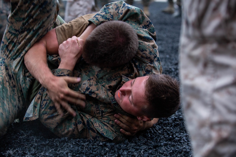 U.S. Naval Academy midshipmen take on U.S. Marine Corps Training