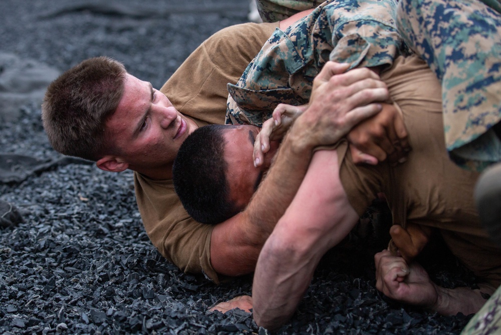 U.S. Naval Academy midshipmen take on U.S. Marine Corps Training