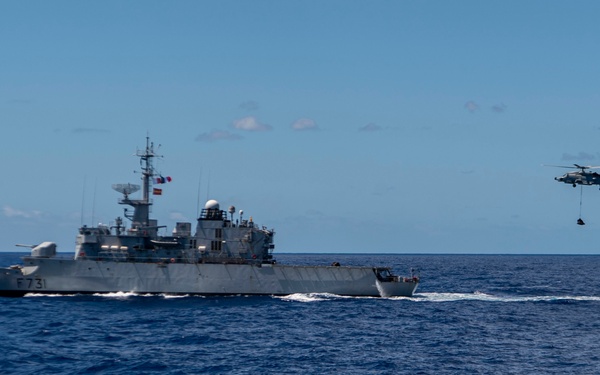 USS Gridley Conducts a Vertical Replenishment-at-Sea with FS Prairial