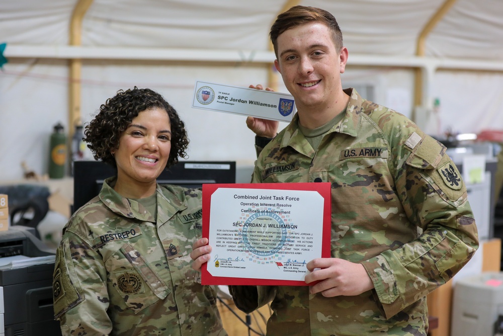 11th CAB recognizes Spc. Williamson as the “Hero of the Week”